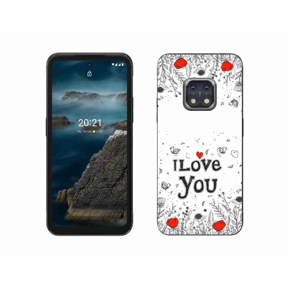 Gelový kryt mmCase na Nokia XR20 - I love you bílé pozadí