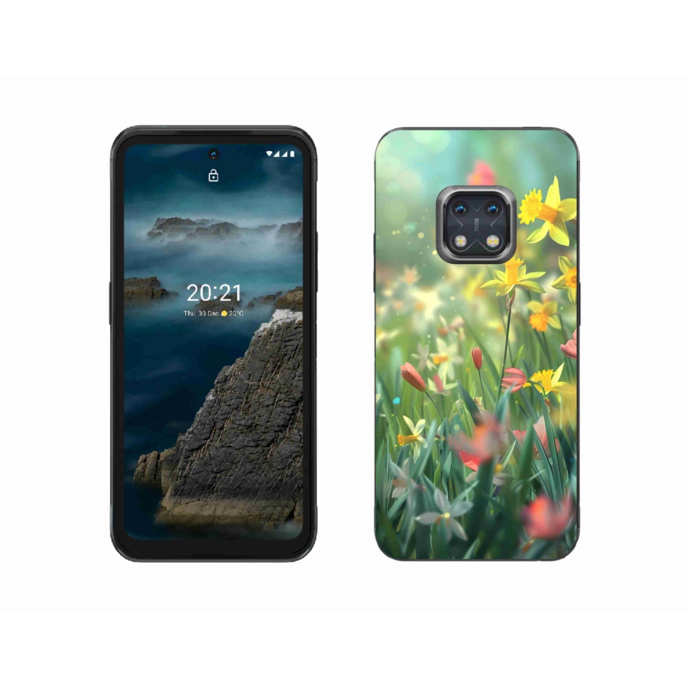 Gelový kryt mmCase na Nokia XR20 - jarní květy