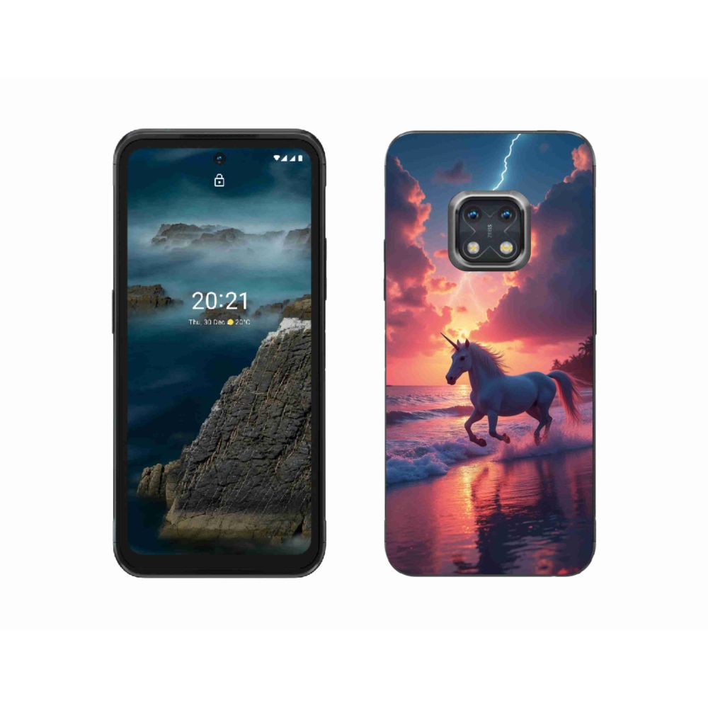 Gelový kryt mmCase na Nokia XR20 - jednorožec na pláži