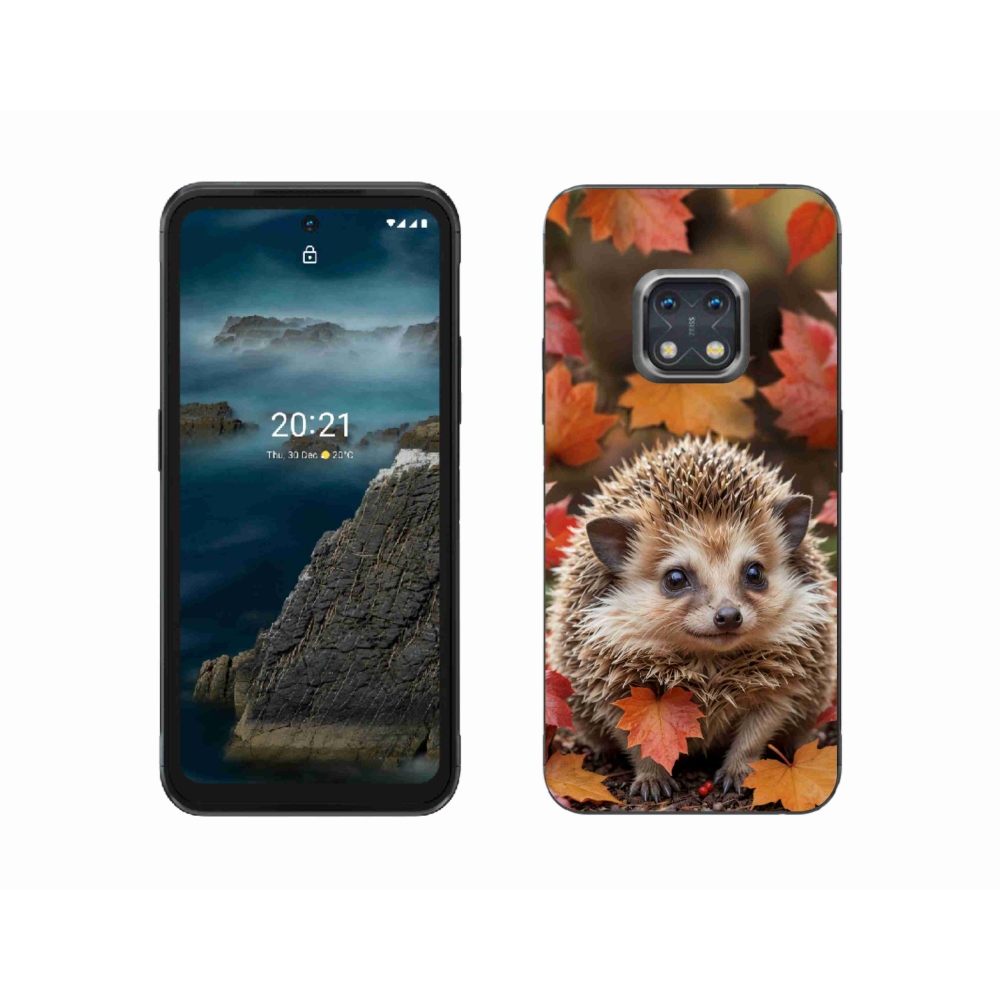 Gelový kryt mmCase na Nokia XR20 - ježek v listí