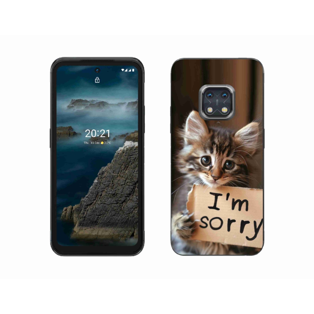 Gelový kryt mmCase na Nokia XR20 - kočíčí omluva