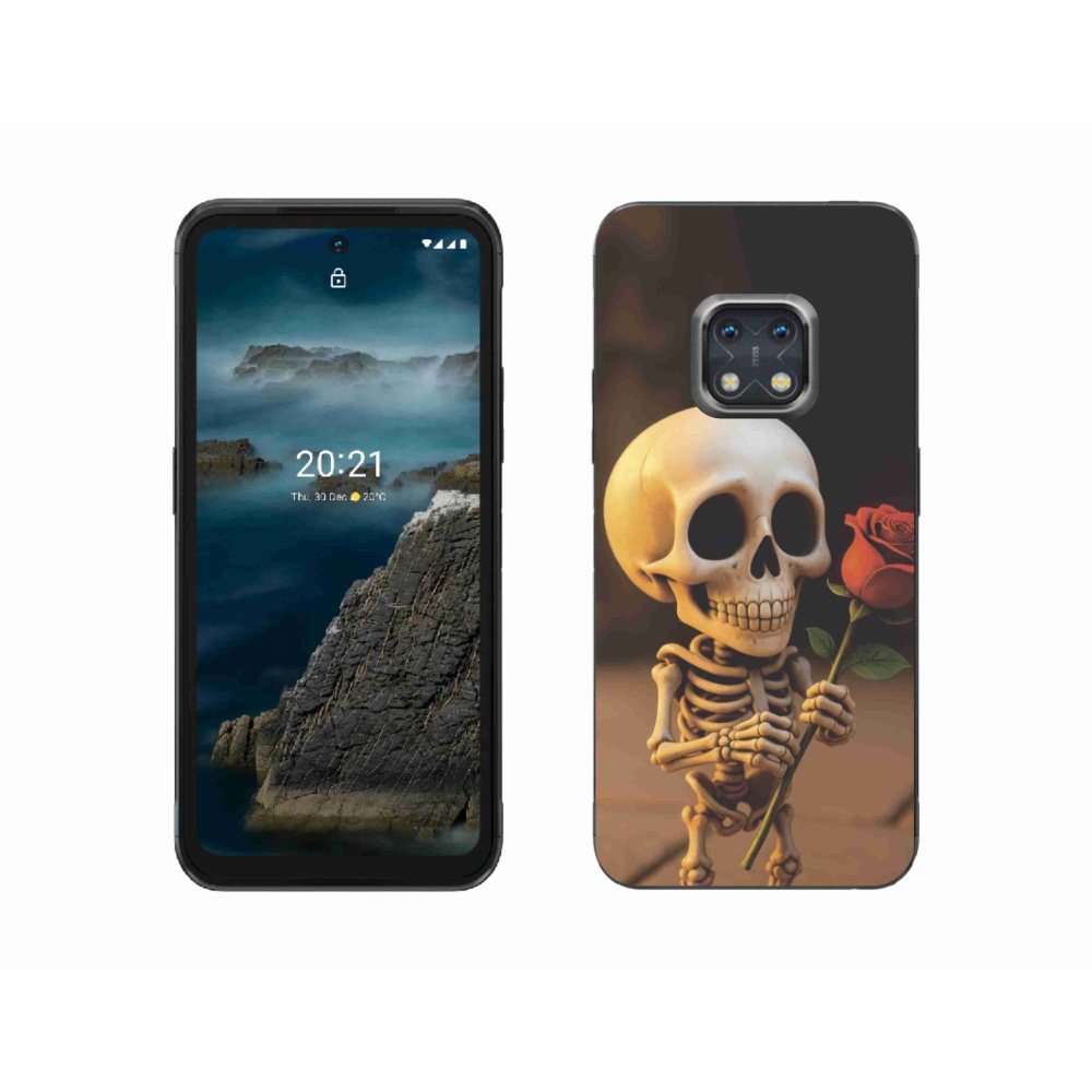 Gelový kryt mmCase na Nokia XR20 - kostlivec s růží