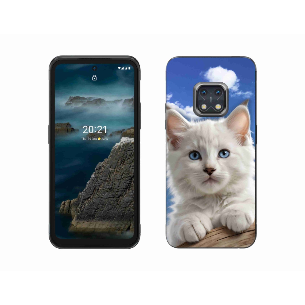 Gelový kryt mmCase na Nokia XR20 - kotě a oblaka