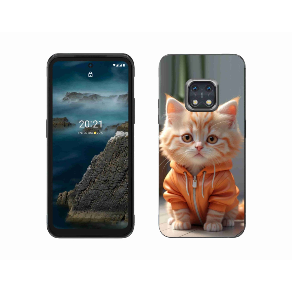 Gelový kryt mmCase na Nokia XR20 - kotě v mikině