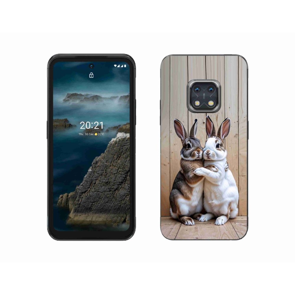 Gelový kryt mmCase na Nokia XR20 - králičí pár