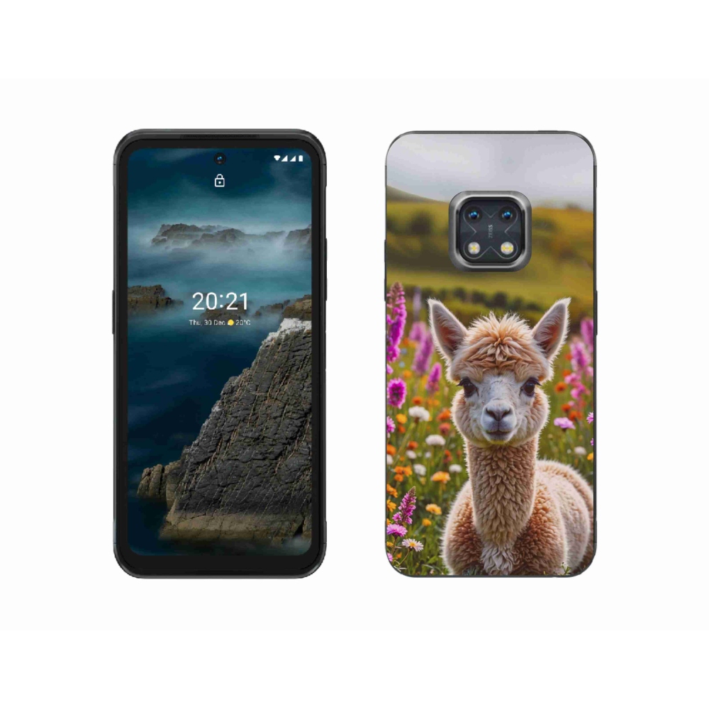 Gelový kryt mmCase na Nokia XR20 - lama na louce