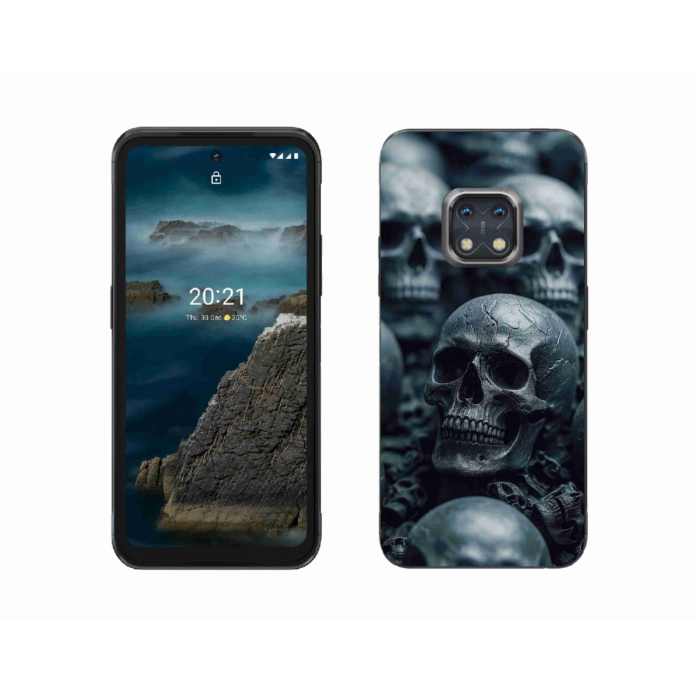 Gelový kryt mmCase na Nokia XR20 - lebka 2