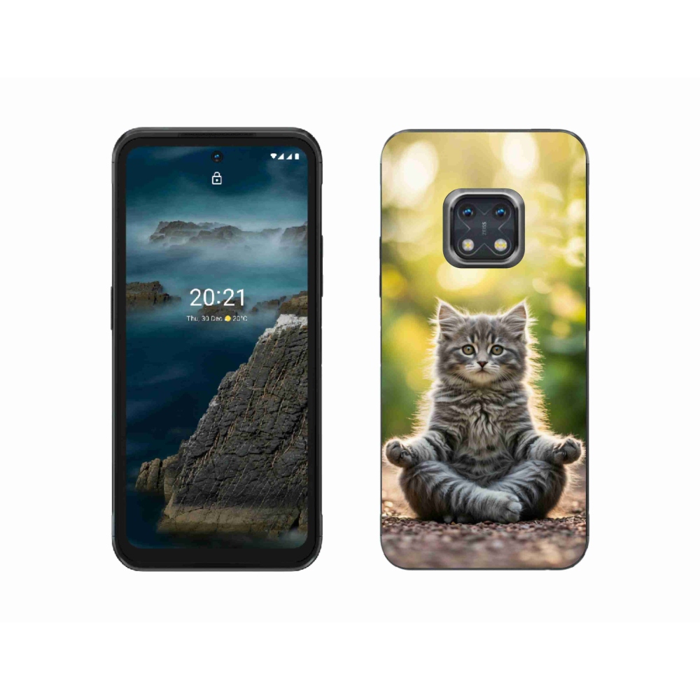 Gelový kryt mmCase na Nokia XR20 - meditující kotě