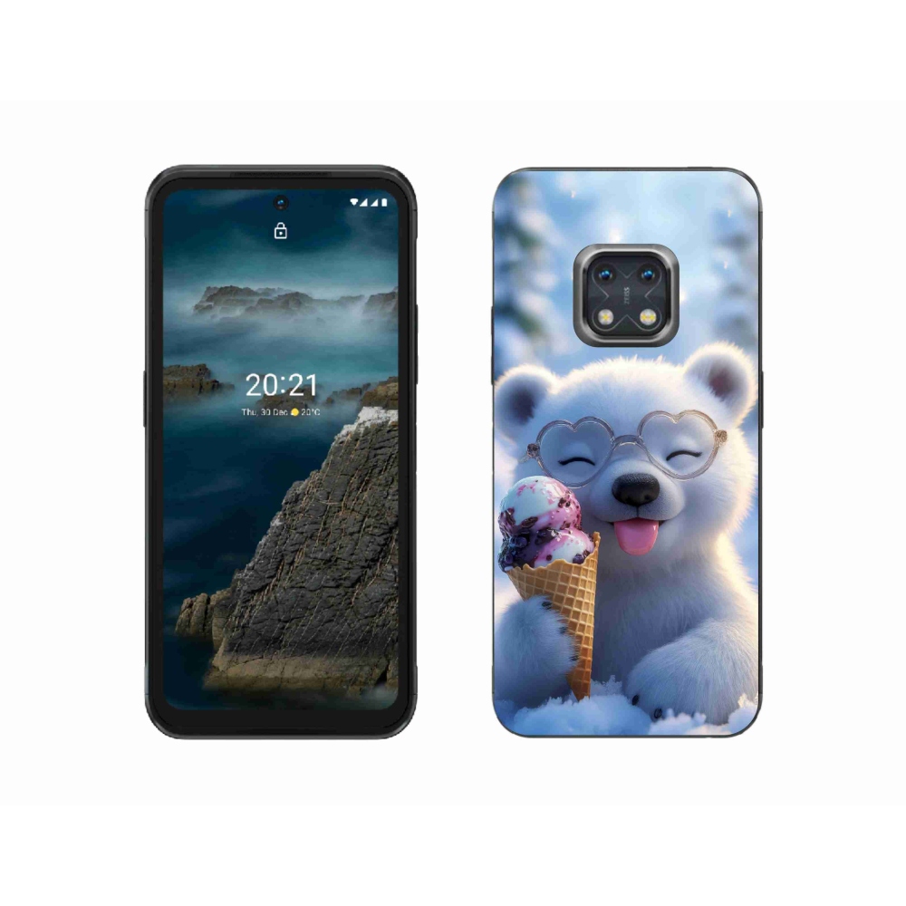 Gelový kryt mmCase na Nokia XR20 - medvídek se zmrzlinou