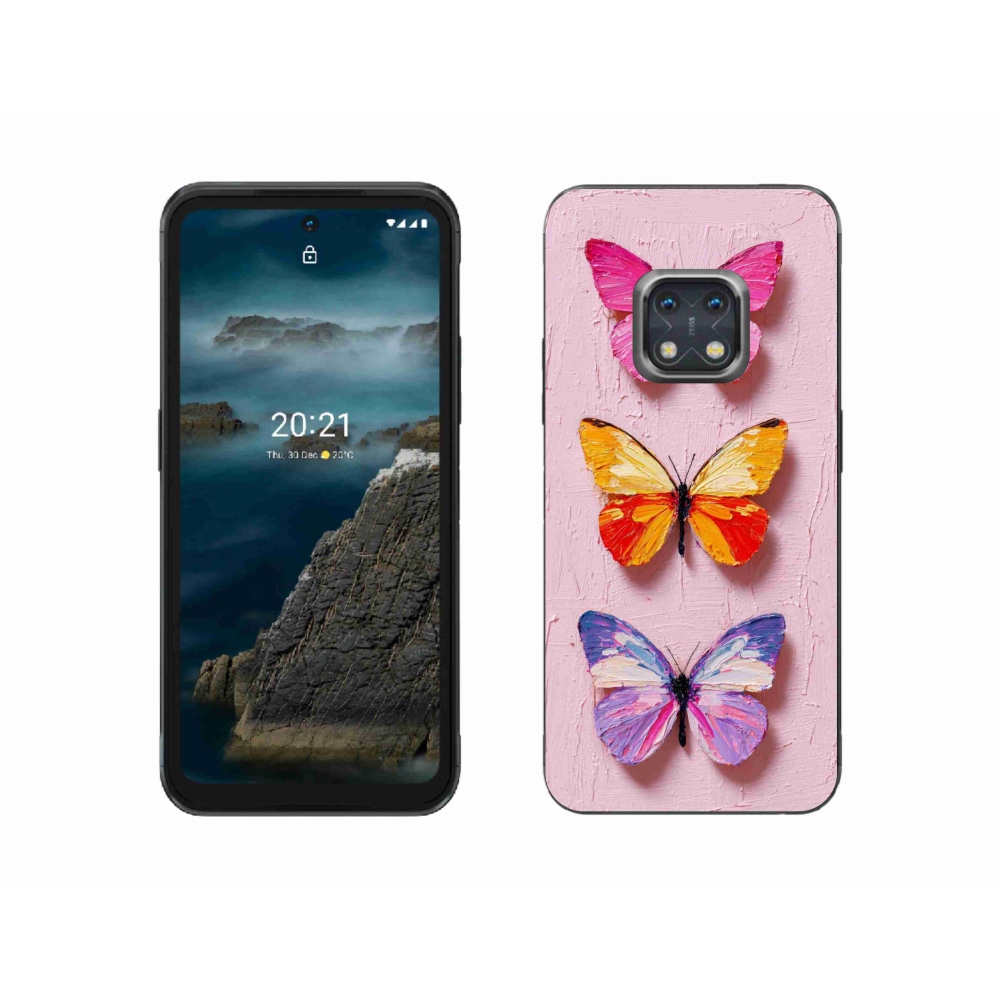 Gelový kryt mmCase na Nokia XR20 - motýlí trojice