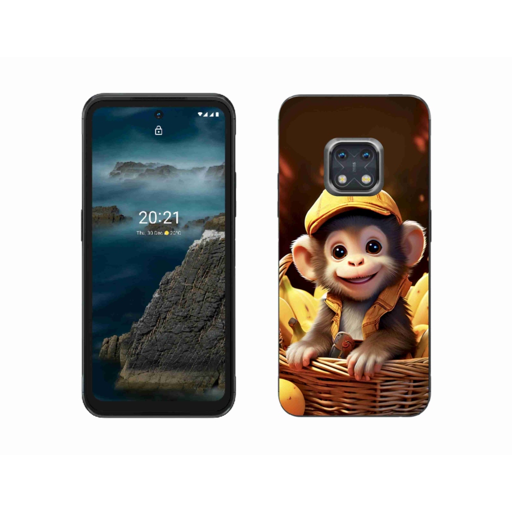 Gelový kryt mmCase na Nokia XR20 - opice v košíku