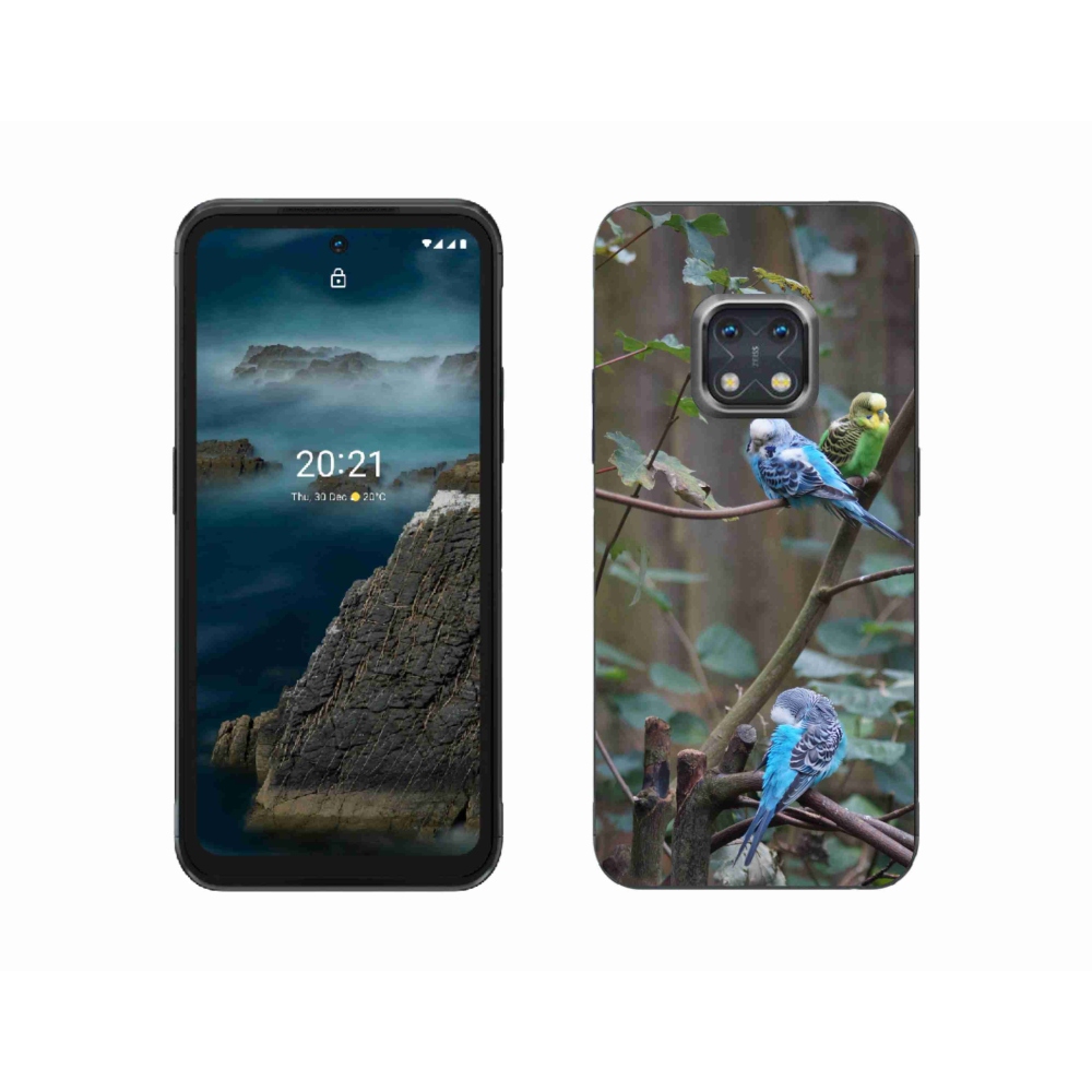 Gelový kryt mmCase na Nokia XR20 - papoušci na větvi