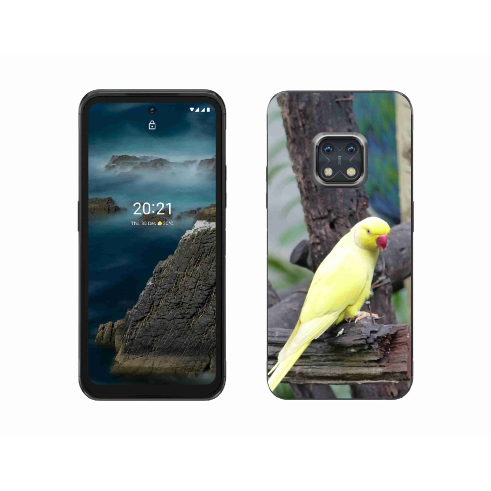 Gelový kryt mmCase na Nokia XR20 - papoušek alexandr žlutý