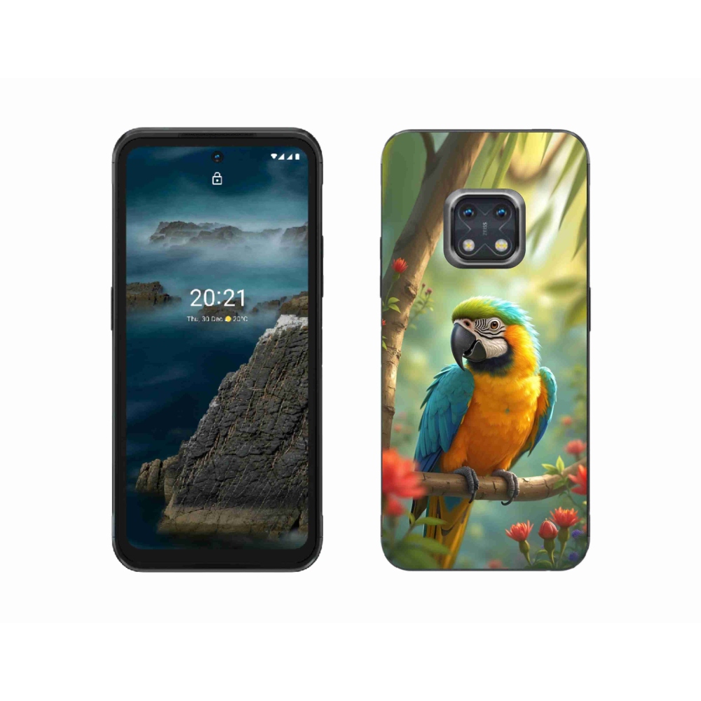 Gelový kryt mmCase na Nokia XR20 - papoušek ara modrožlutá