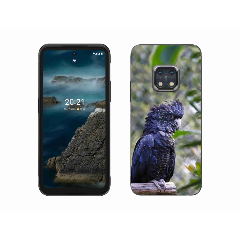 Gelový kryt mmCase na Nokia XR20 - papoušek kakadu černý