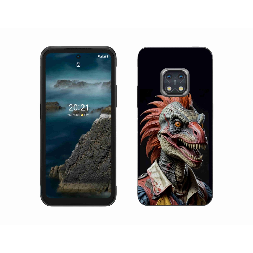 Gelový kryt mmCase na Nokia XR20 - punk dinosaurus