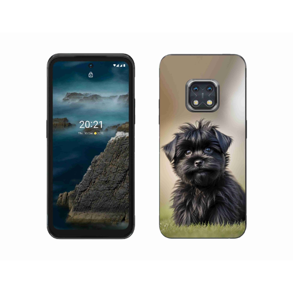 Gelový kryt mmCase na Nokia XR20 - roztomilý černý pejsek