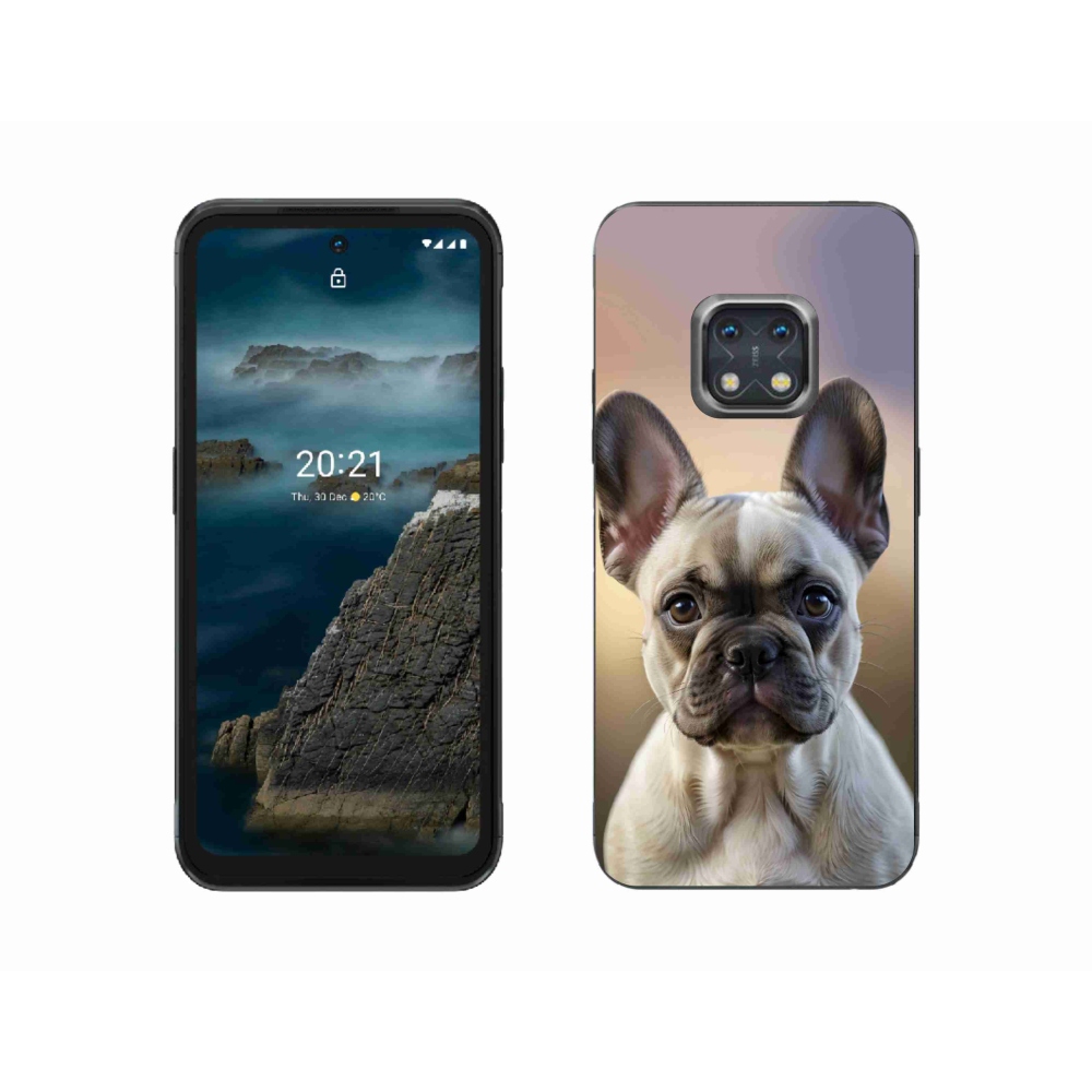 Gelový kryt mmCase na Nokia XR20 - roztomilý francouzský buldoček