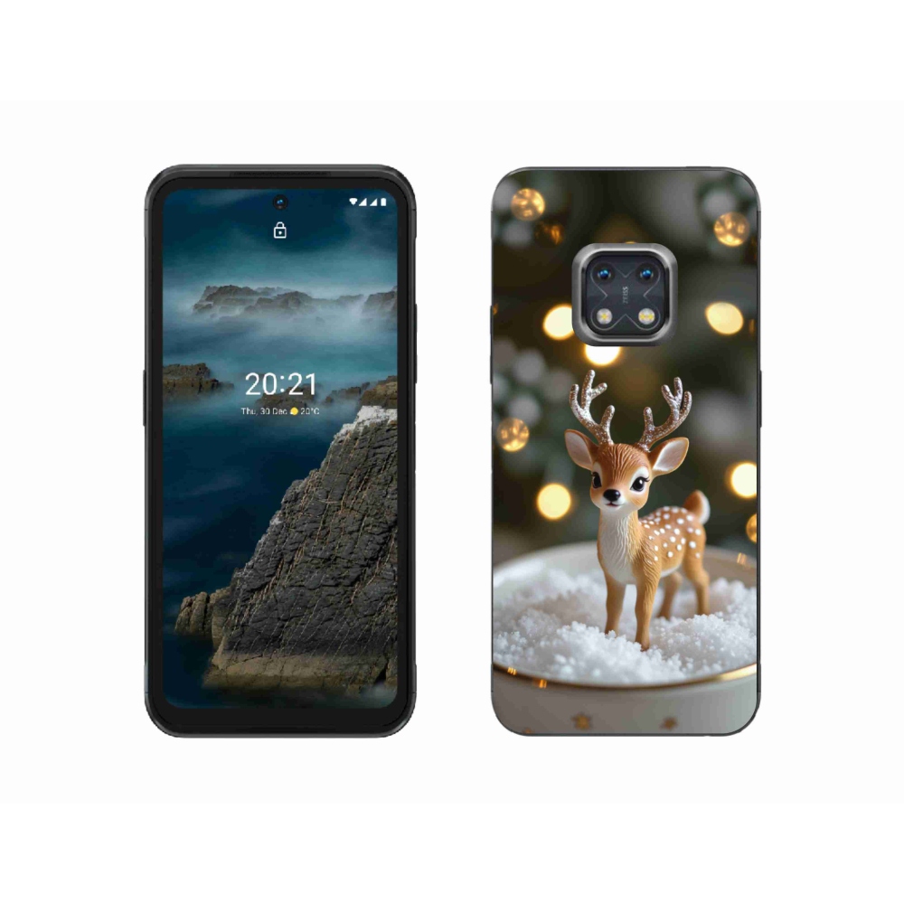 Gelový kryt mmCase na Nokia XR20 - roztomilý vánoční jelen