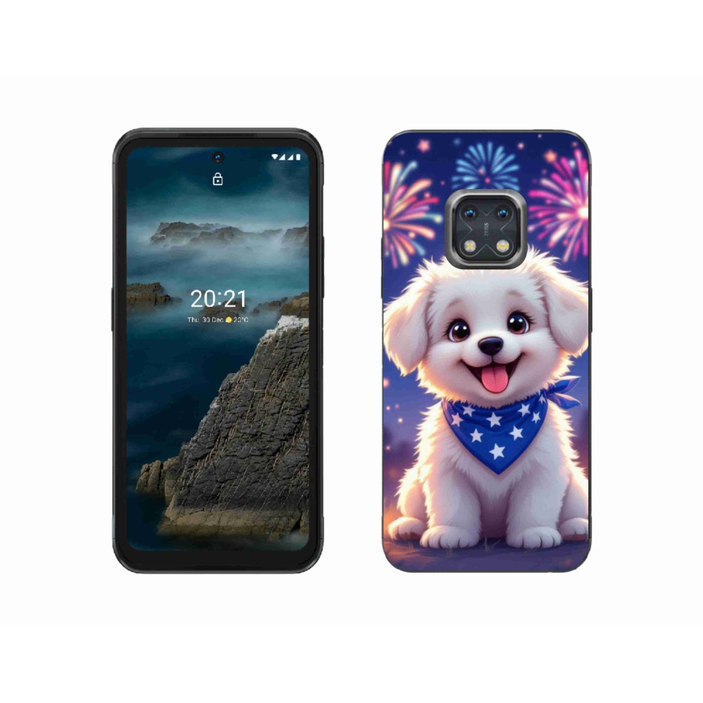 Gelový kryt mmCase na Nokia XR20 - slavnostní štěně