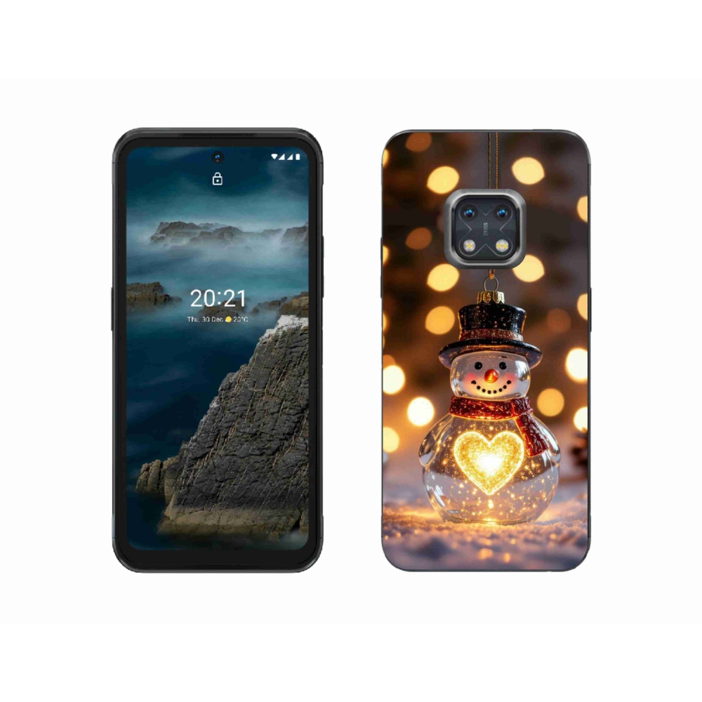 Gelový kryt mmCase na Nokia XR20 - svítící vánoční sněhulák