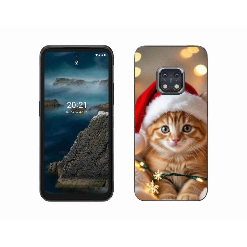 Gelový kryt mmCase na Nokia XR20 - vánoční kotě