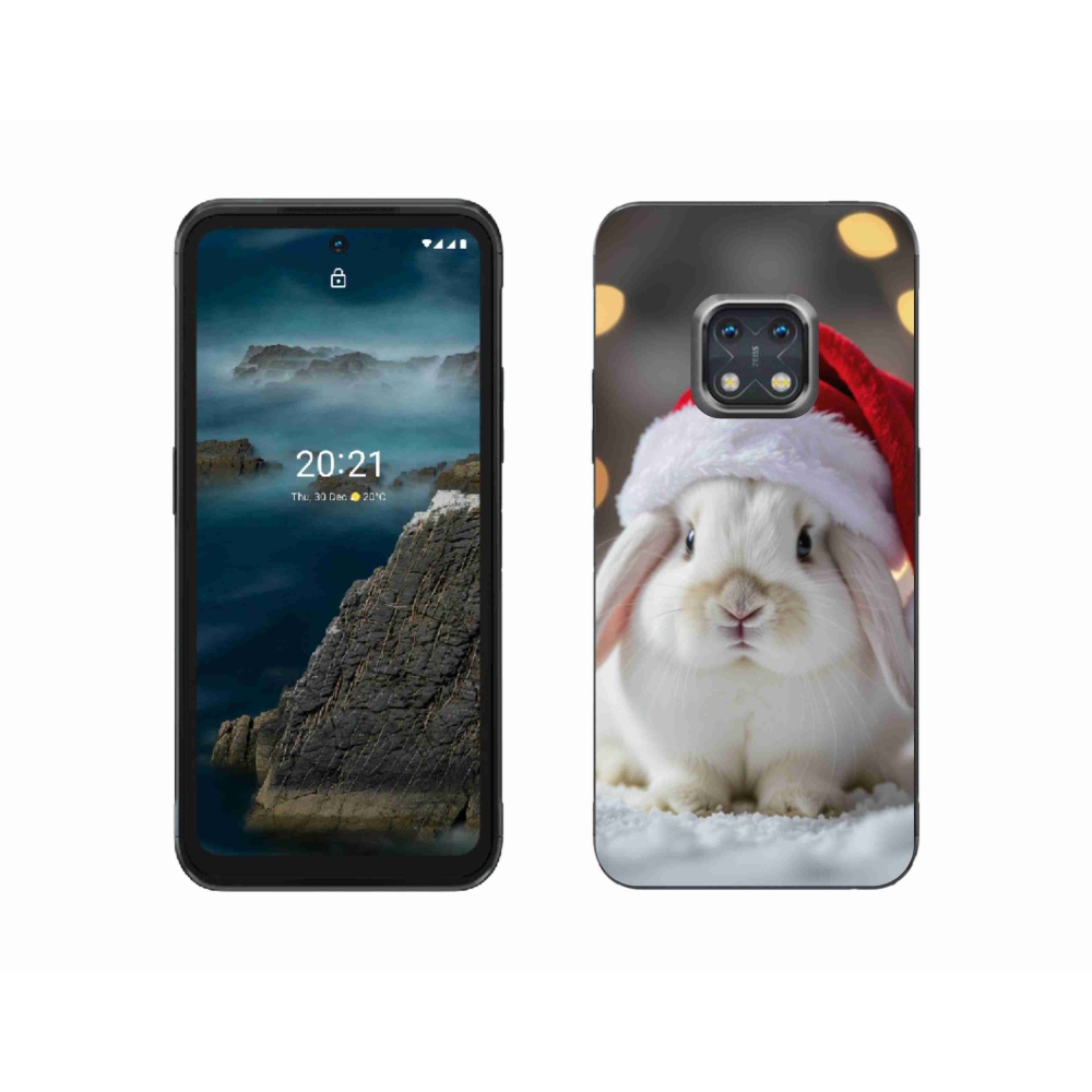 Gelový kryt mmCase na Nokia XR20 - vánoční králík