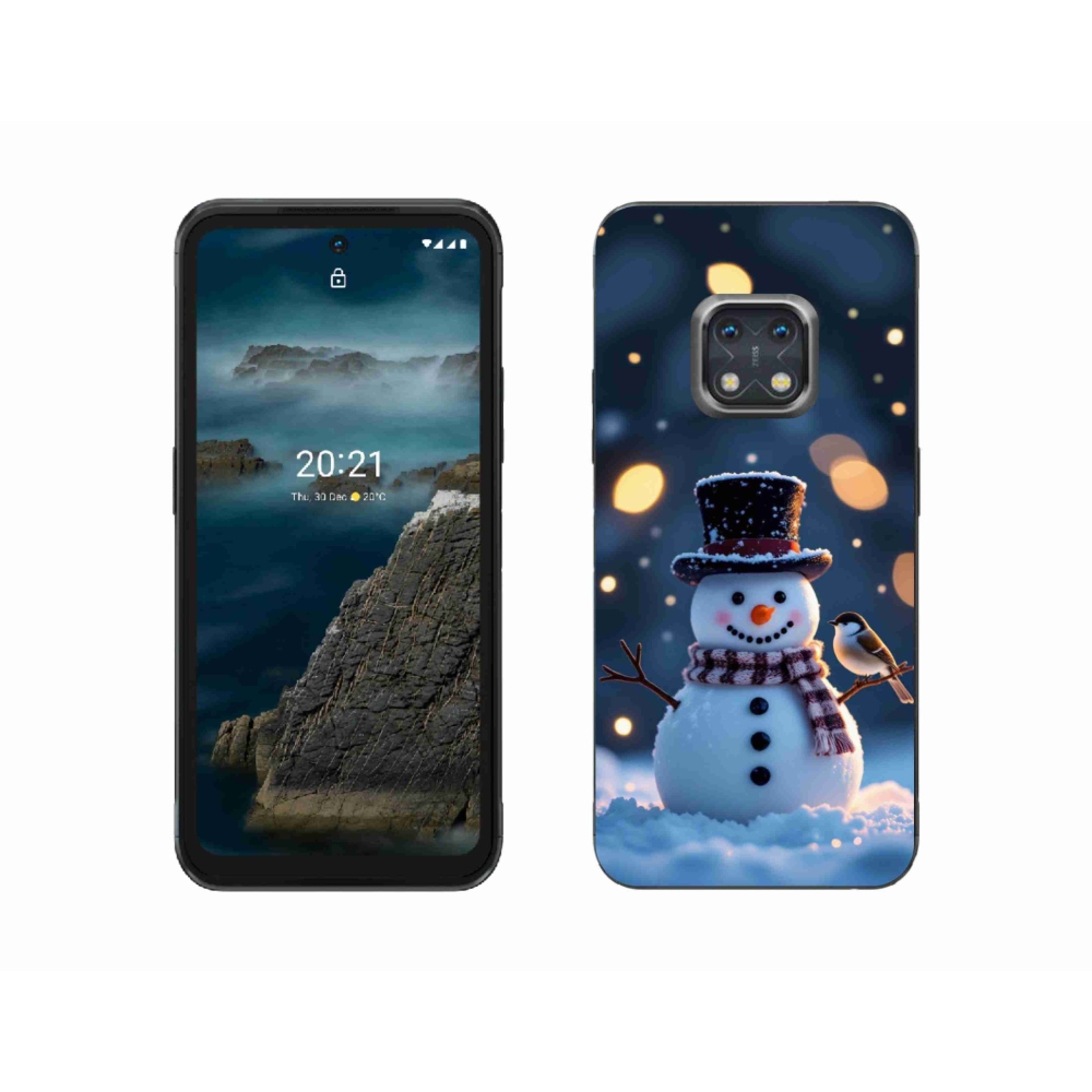 Gelový kryt mmCase na Nokia XR20 - vánoční sněhulák