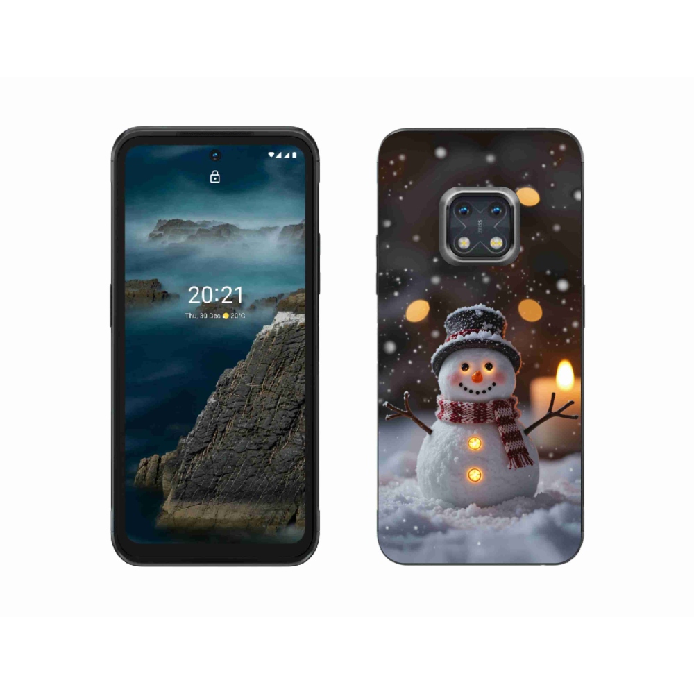 Gelový kryt mmCase na Nokia XR20 - veselý sněhulák