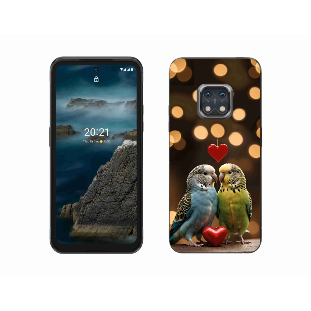 Gelový kryt mmCase na Nokia XR20 - zamilovaní papoušci