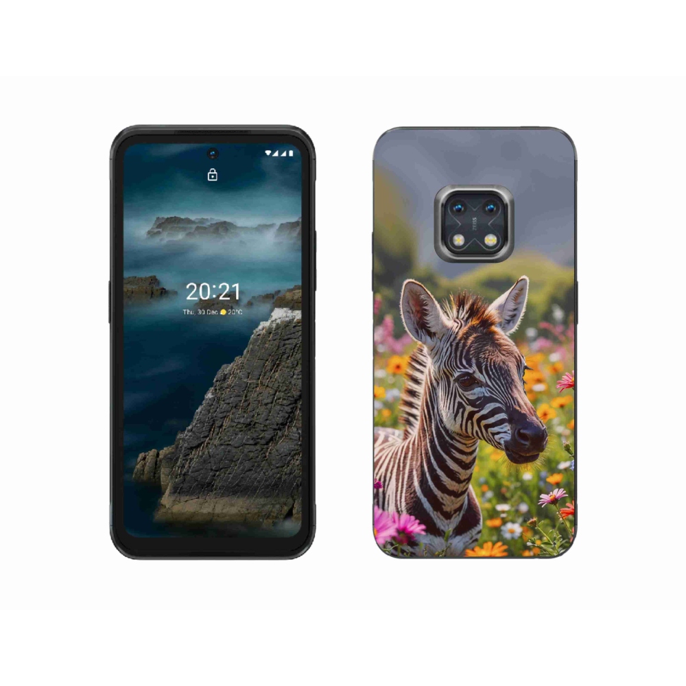 Gelový kryt mmCase na Nokia XR20 - zebra na louce