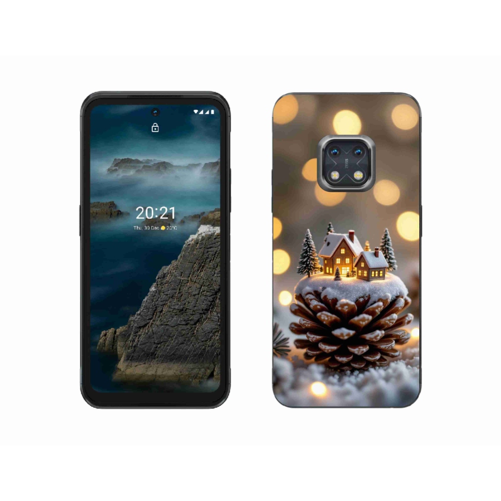 Gelový kryt mmCase na Nokia XR20 - zimní vesnička