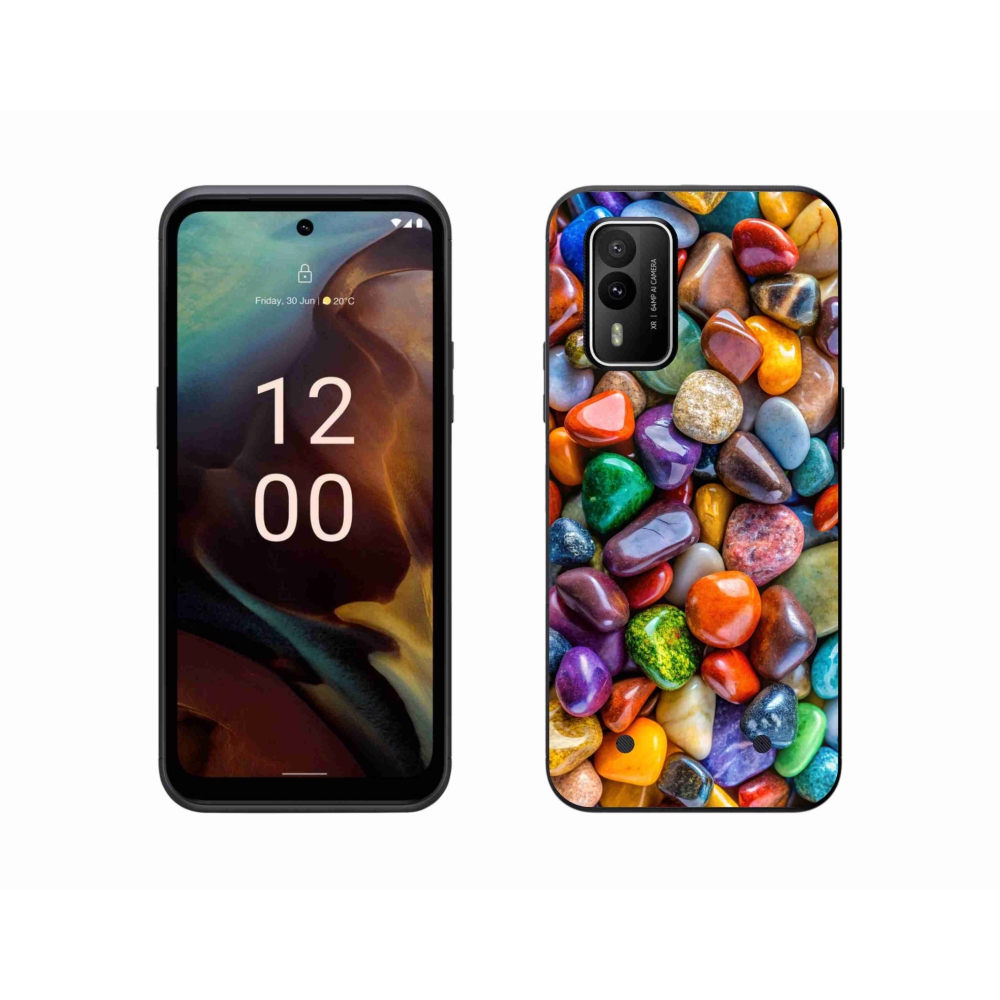 Gelový kryt mmCase na Nokia XR21 - barevné kamínky