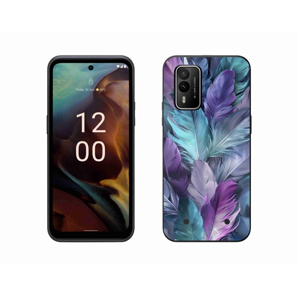 Gelový kryt mmCase na Nokia XR21 - barevné peří 2