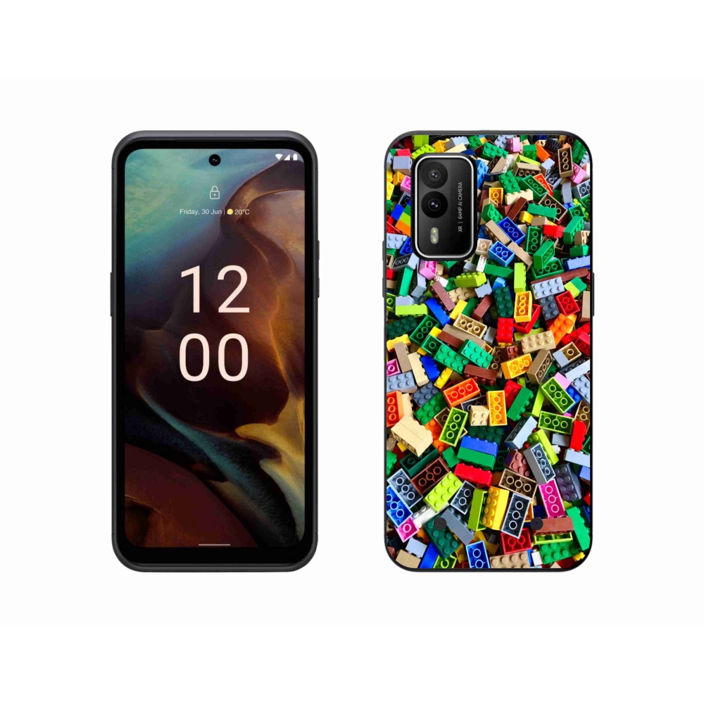 Gelový kryt mmCase na Nokia XR21 - barevné stavební kostky