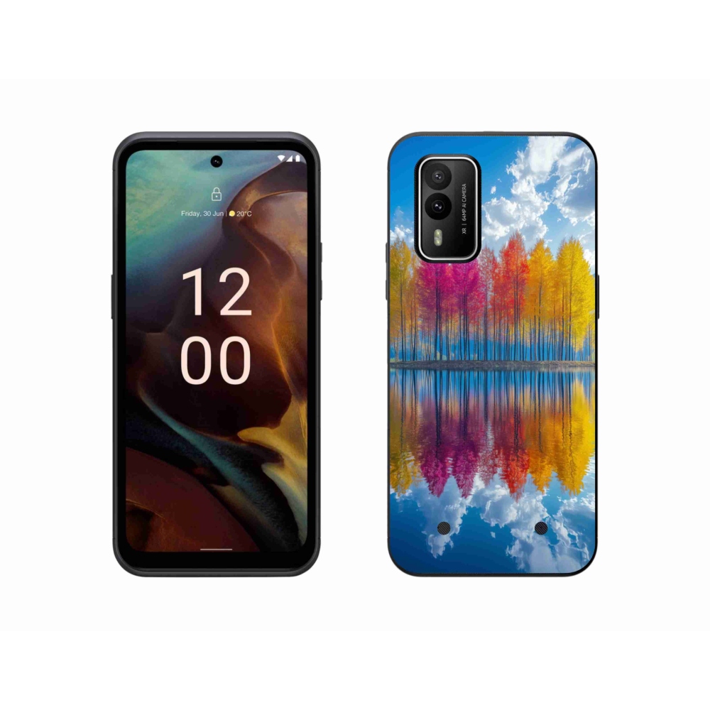 Gelový kryt mmCase na Nokia XR21 - barevné stromy