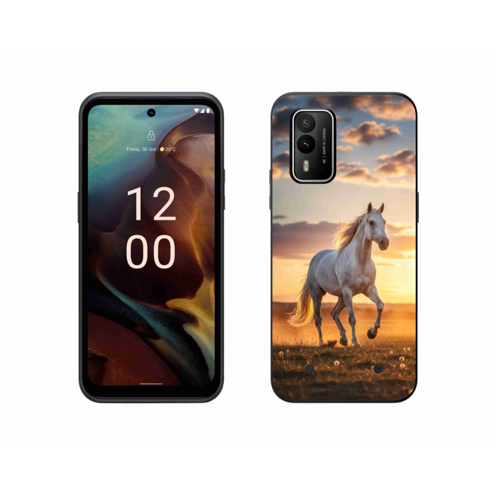 Gelový kryt mmCase na Nokia XR21 - běžící bílý kůň 2