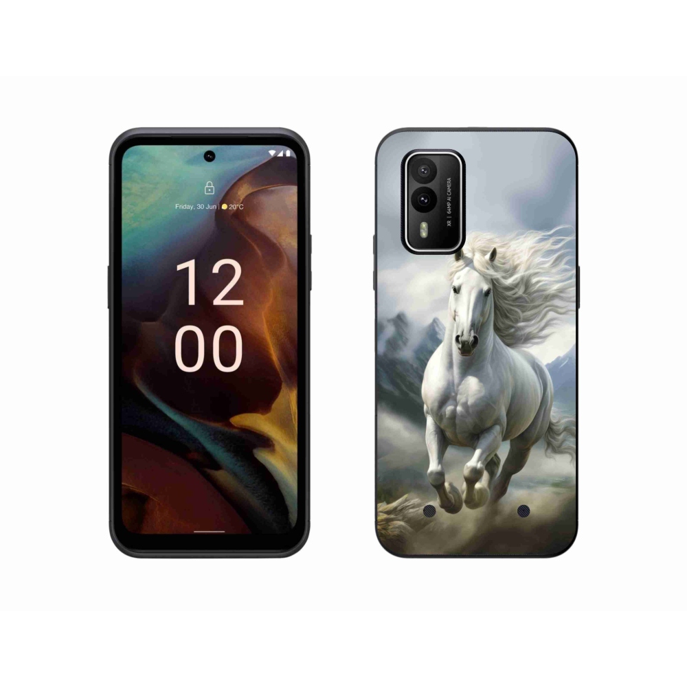 Gelový kryt mmCase na Nokia XR21 - běžící bílý kůň 3