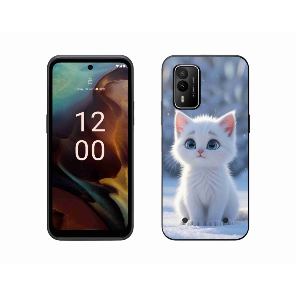 Gelový kryt mmCase na Nokia XR21 - bílé kotě 3