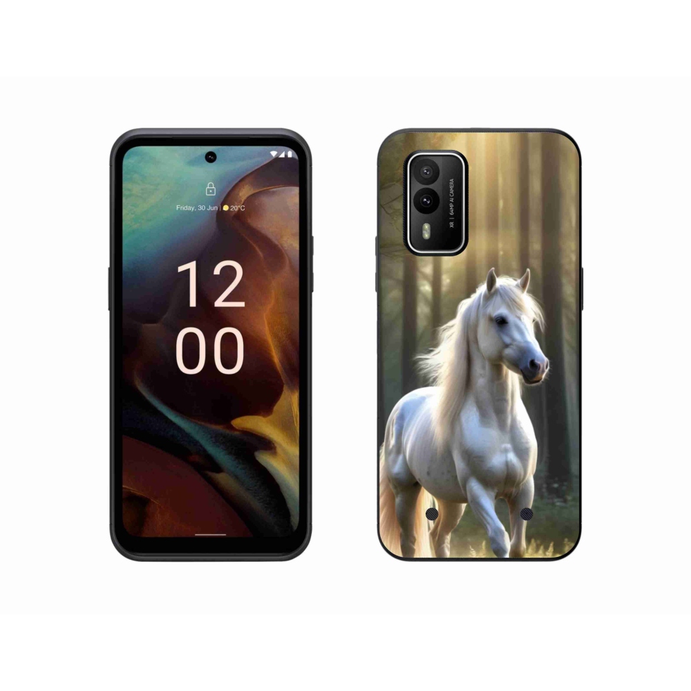 Gelový kryt mmCase na Nokia XR21 - bílý kůň 3