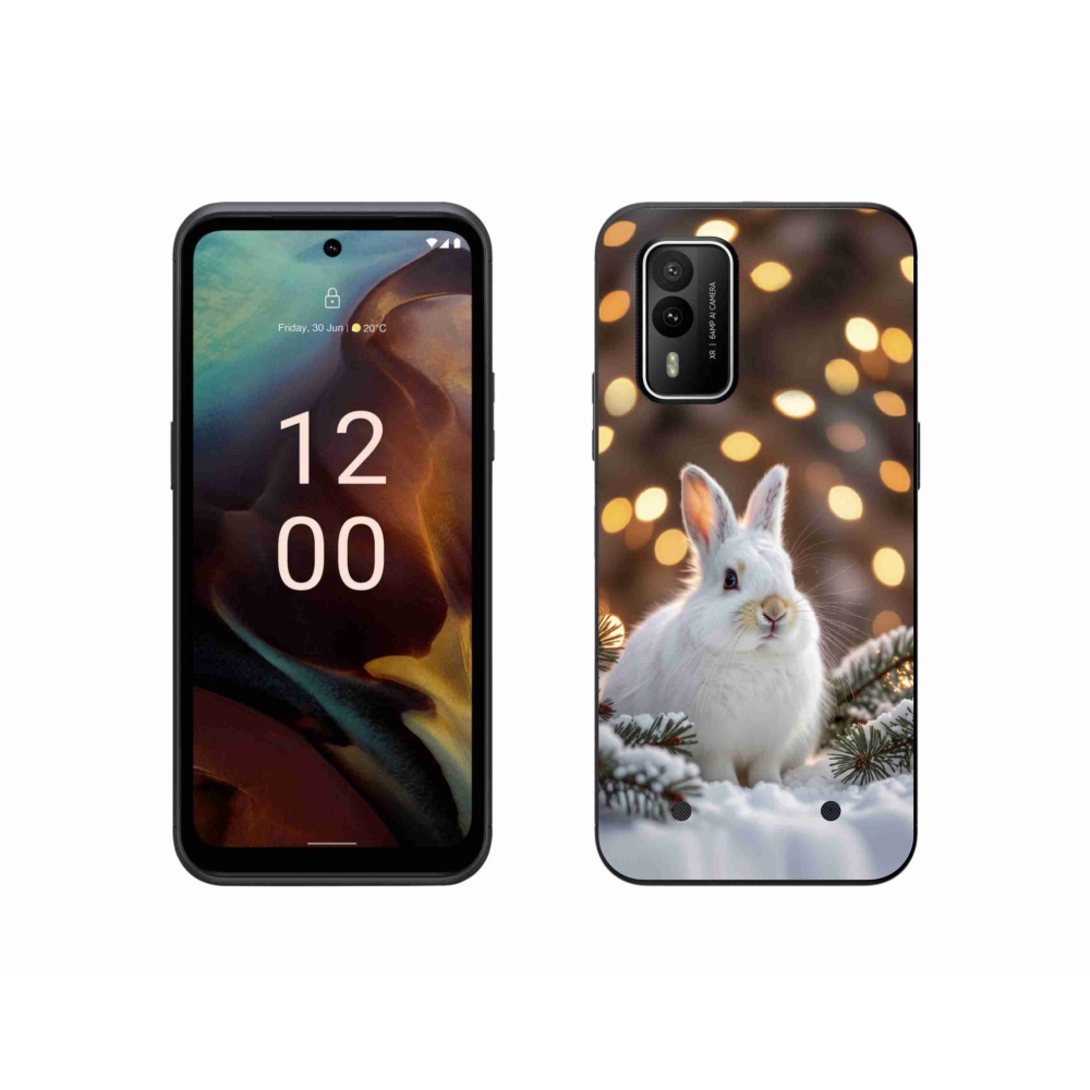 Gelový kryt mmCase na Nokia XR21 - bílý zajíc