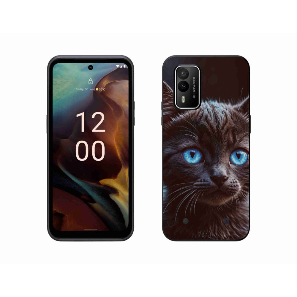 Gelový kryt mmCase na Nokia XR21 - černé kotě 2