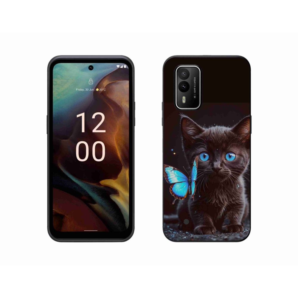 Gelový kryt mmCase na Nokia XR21 - černé kotě 3