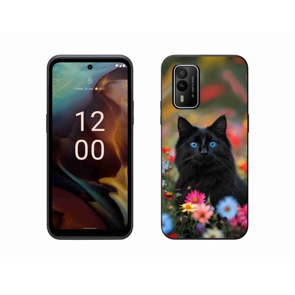 Gelový kryt mmCase na Nokia XR21 - černé kotě 4