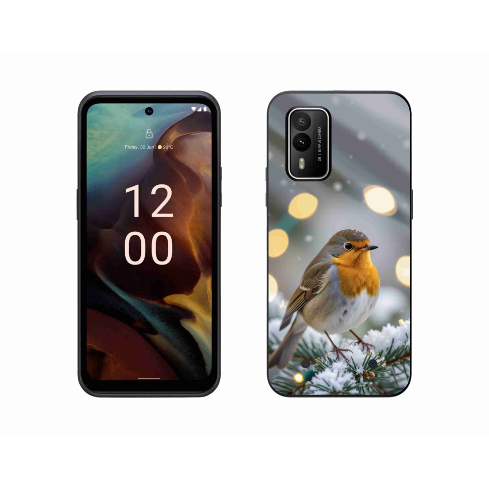 Gelový kryt mmCase na Nokia XR21 - červenka v zimě