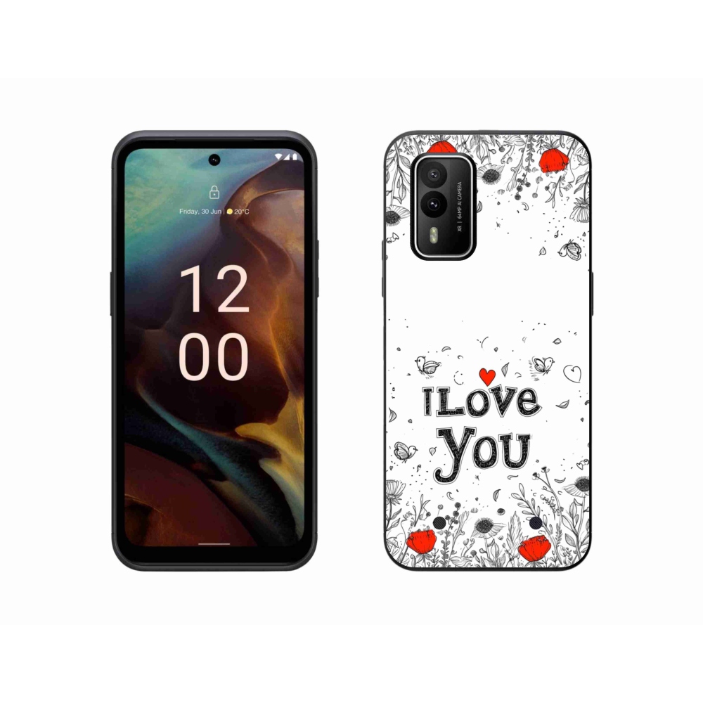 Gelový kryt mmCase na Nokia XR21 - I love you bílé pozadí