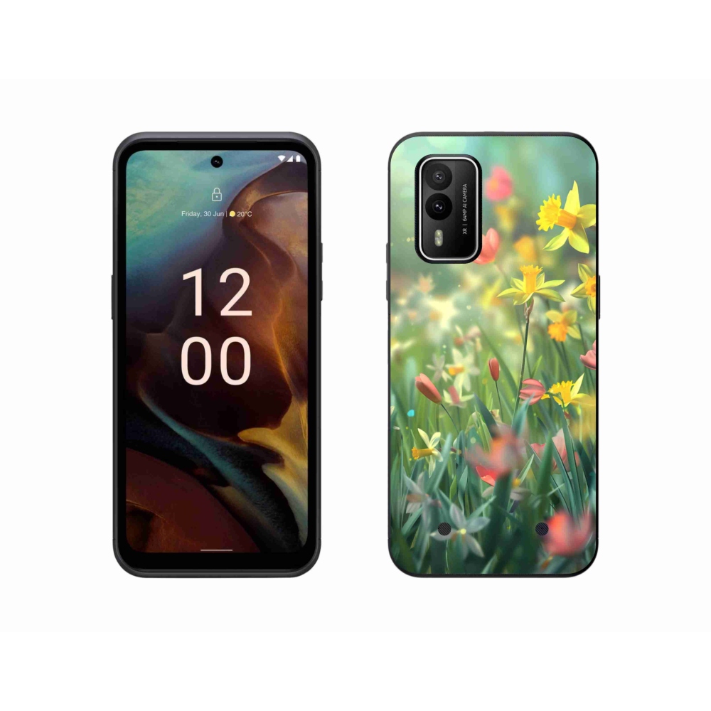 Gelový kryt mmCase na Nokia XR21 - jarní květy