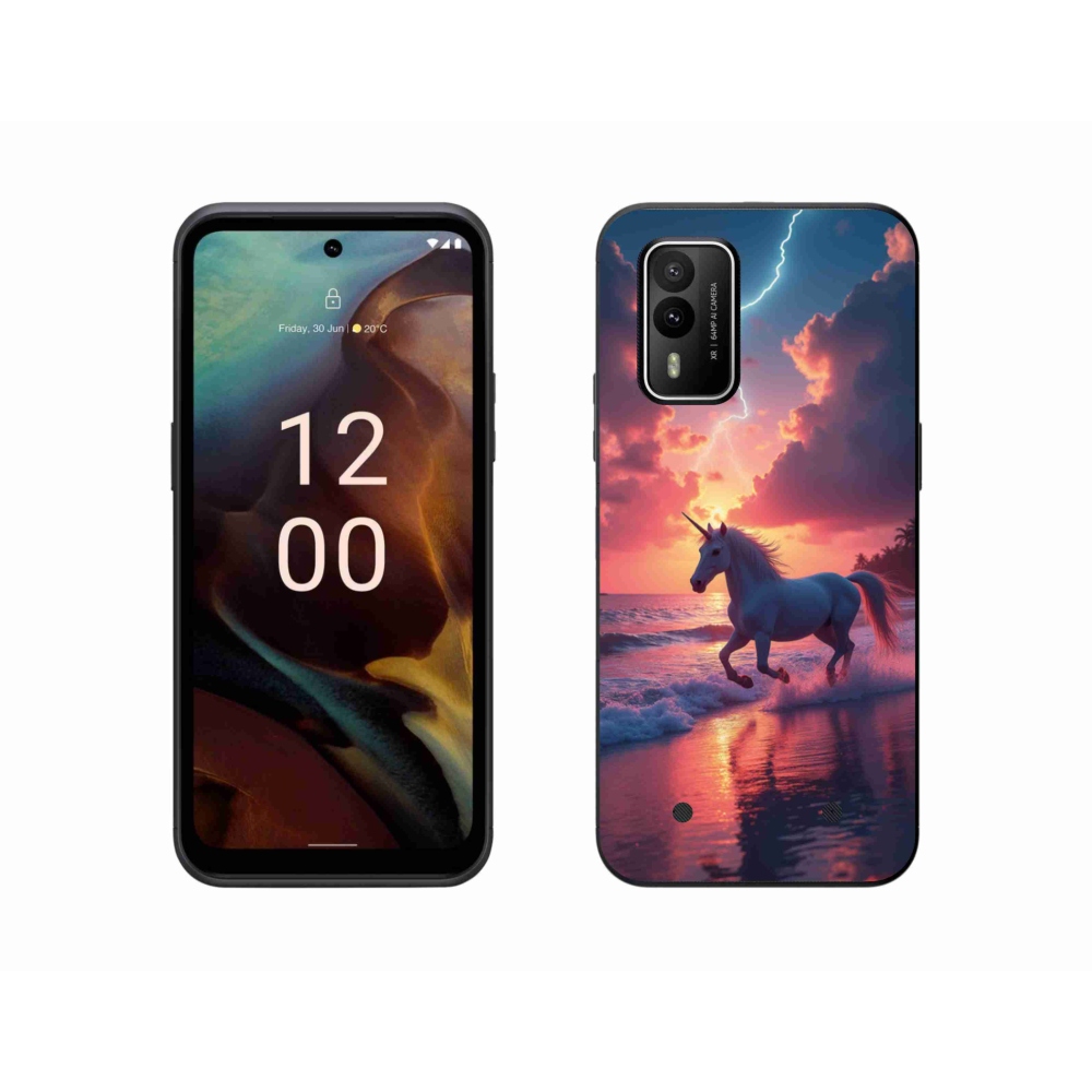 Gelový kryt mmCase na Nokia XR21 - jednorožec na pláži