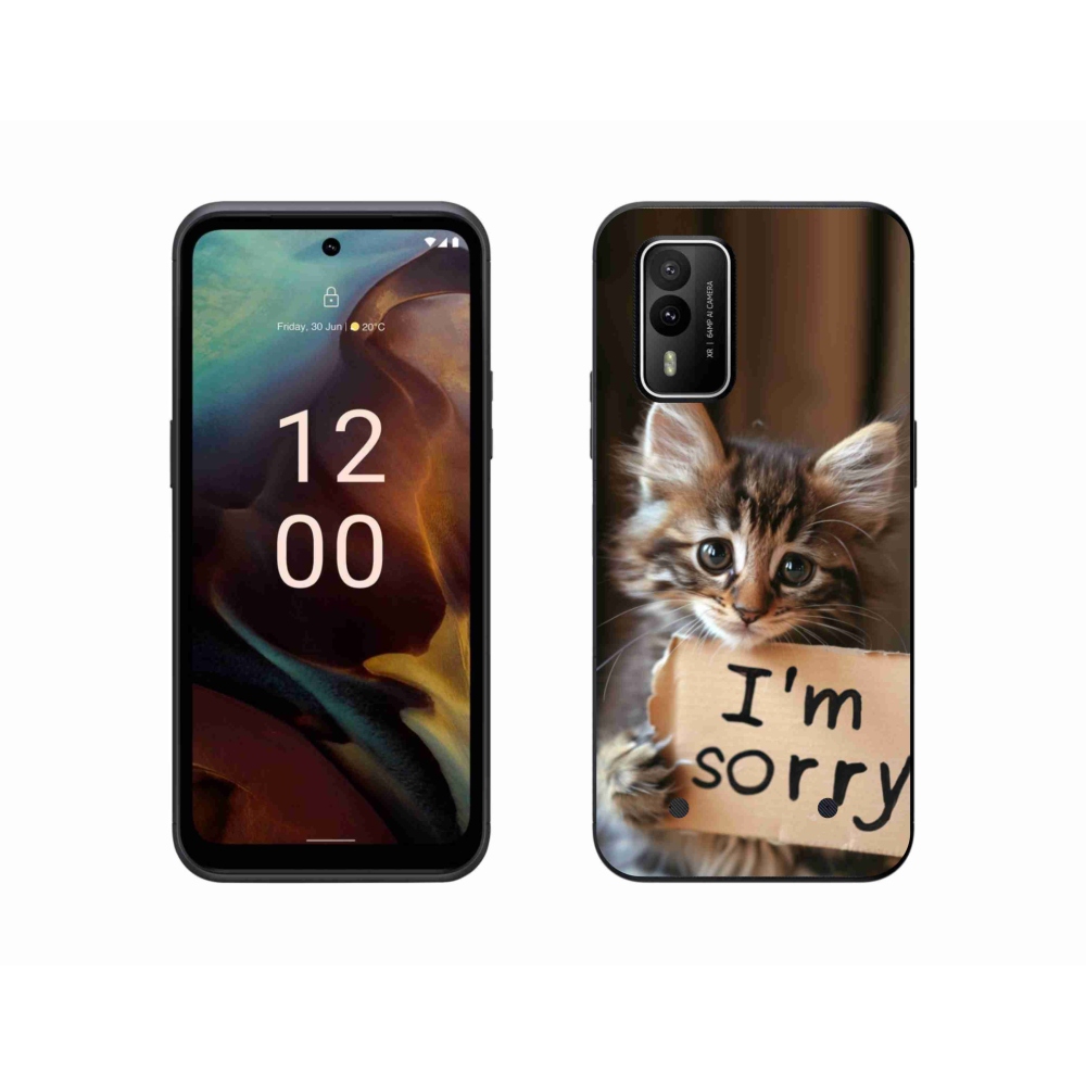 Gelový kryt mmCase na Nokia XR21 - kočíčí omluva