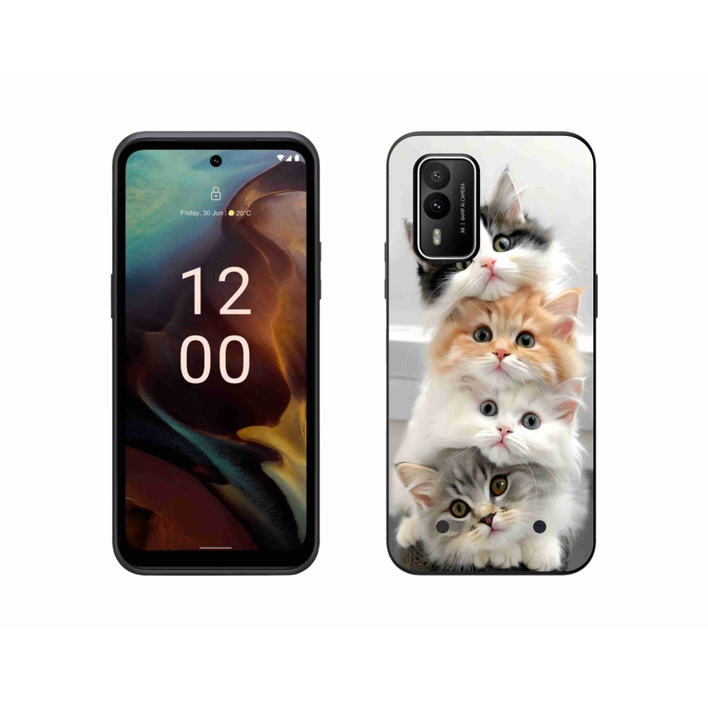 Gelový kryt mmCase na Nokia XR21 - kočičí parta